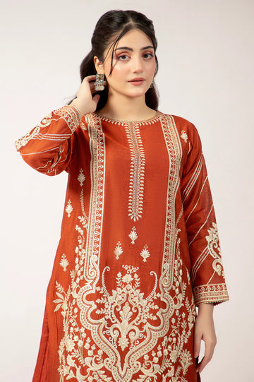 Rust Embroidered 2PC