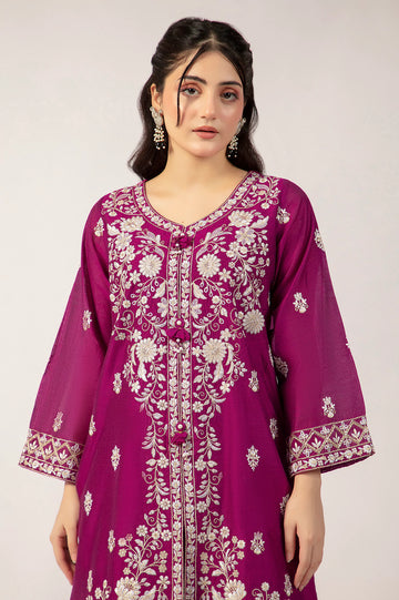 Dark Pink Embroidered 2PC