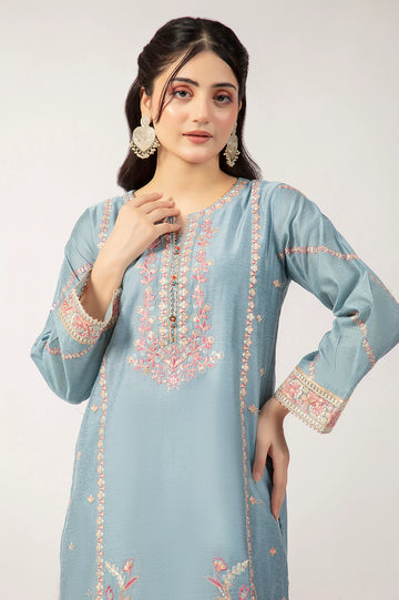 Light Blue Embroidered 2PC