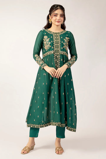 Green Embroidered 2PC