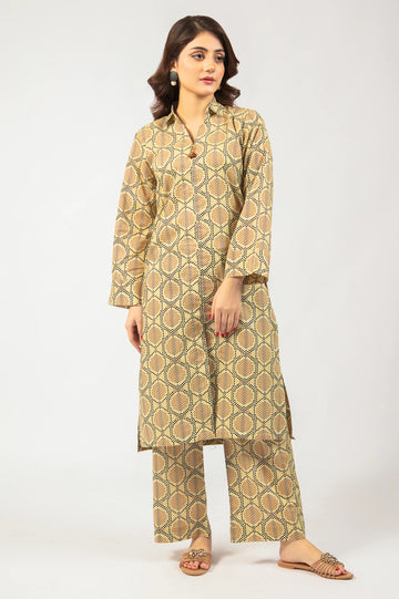 Beige Printed 2PC