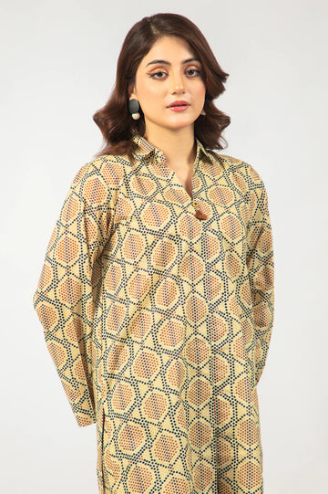 Beige Printed 2PC