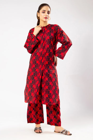 Red Printed 2PC
