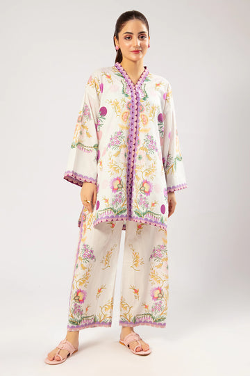 White Fusion Printed 2PC