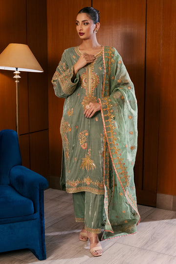 Light Green Embroidered 2PC