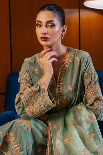 Light Green Embroidered 2PC