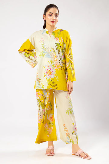 Yellow Fusion Printed 2PC
