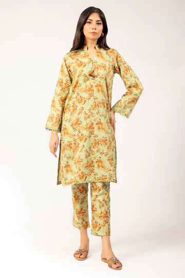 Parrot Green Printed 2PC