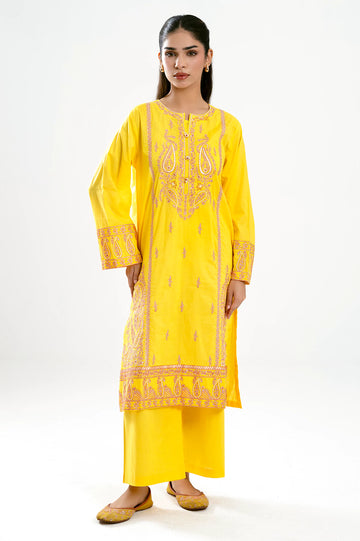 Yellow Embroidered 2PC