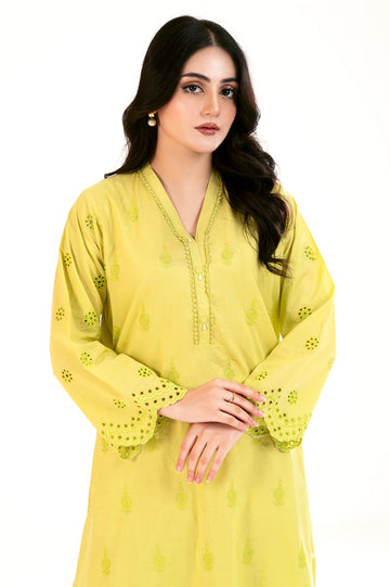 Parrot Green Embroidered 2PC