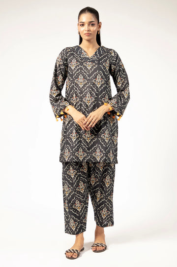 Black Printed 2PC