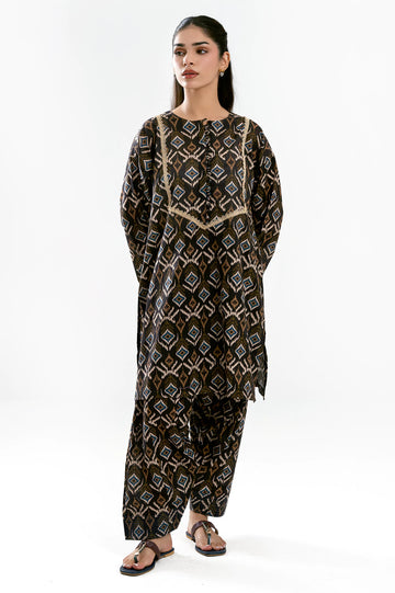 Brown Printed 2PC