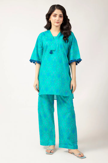 Sea Green Printed 2PC