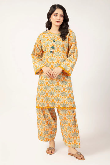 Orange Printed 2PC