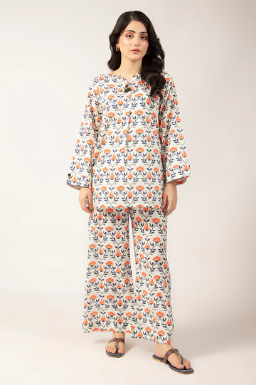 Cream Printed 2PC