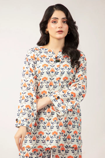 Cream Printed 2PC
