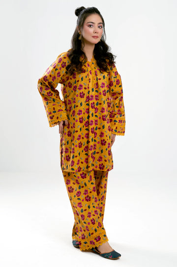 Yellow Printed 2PC