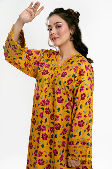 Yellow Printed 2PC