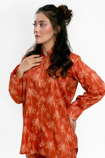 Printed Cambric-Rust 2PC