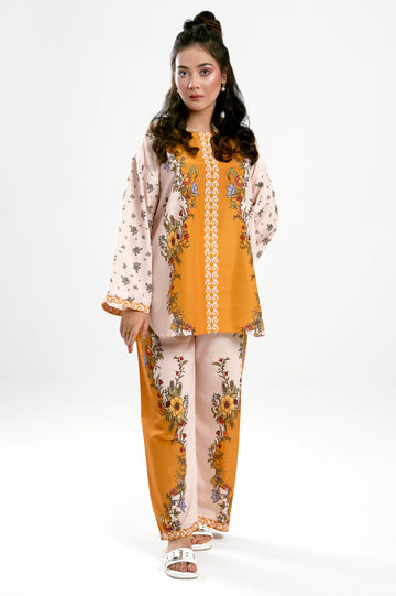 Yellow Printed 2PC