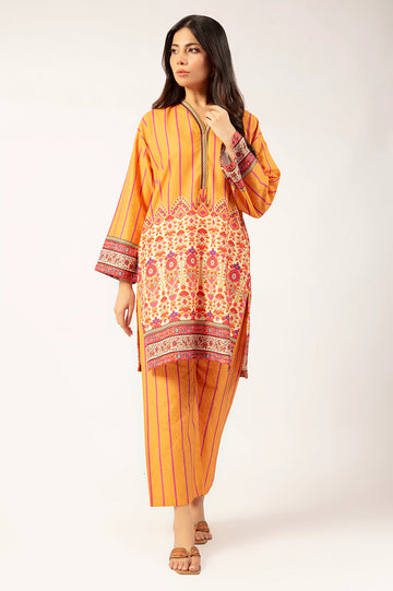 Orange Printed 2PC