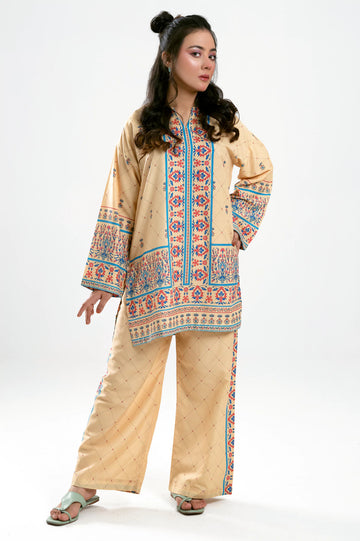Yellow Printed 2PC
