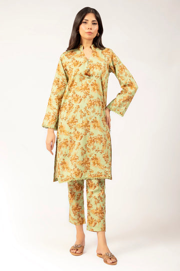 Parrot Green Printed 2PC