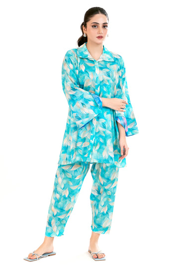 Aqua Printed 2PC