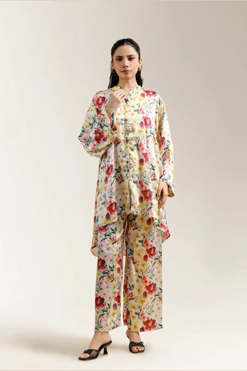 Beige Printed 2PC