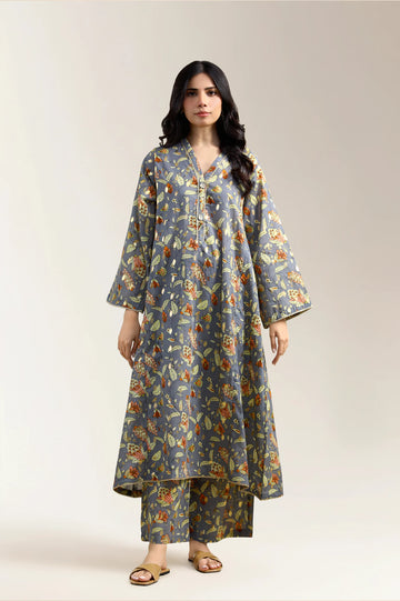 Charcoal Printed 2PC