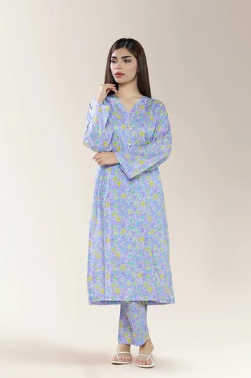 Printed Lawn Purple 2PC