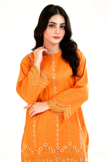 Orange 2PC Embroidered Suit