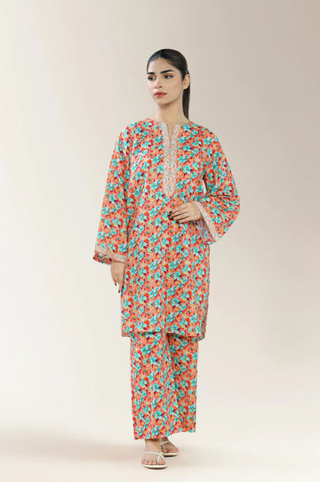 Print With Embroidery Lawn Multi 2PC