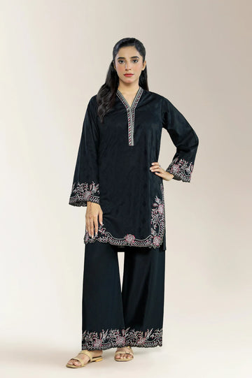 Embroidered Jacquard Black 2PC