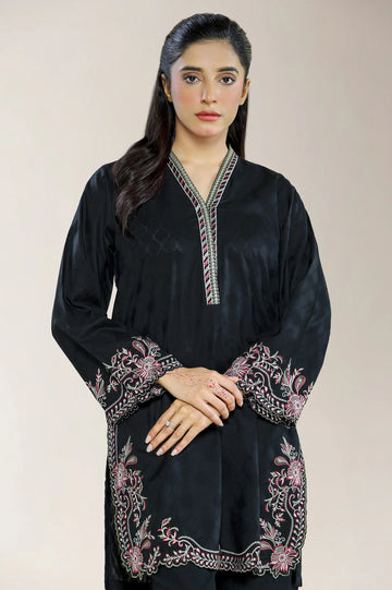 Embroidered Jacquard Black 2PC