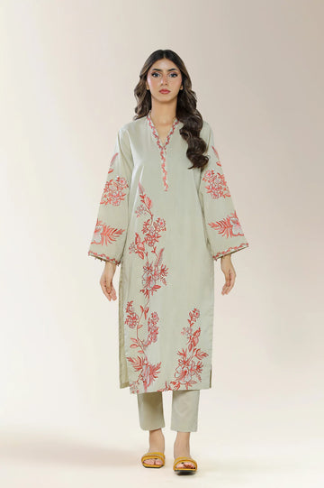 Embroidered Cotton Beige 2PC