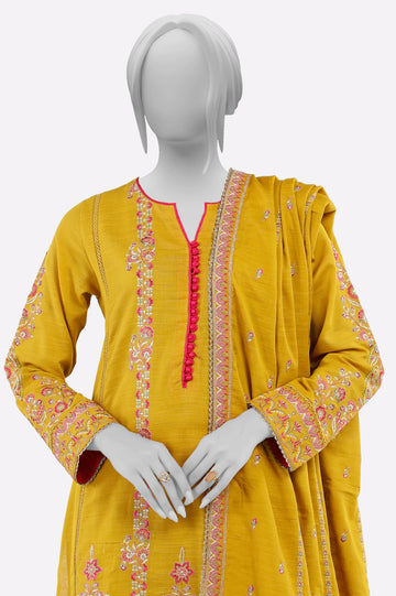 Mustard Embroidered 3PC From Sohaye By Diners