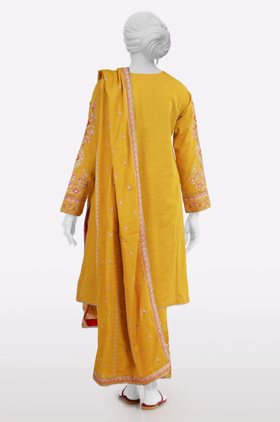 Mustard Embroidered 3PC From Sohaye By Diners