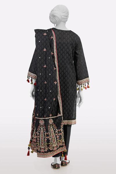 Black Printed Embroidered 3PC From Sohaye By Diners