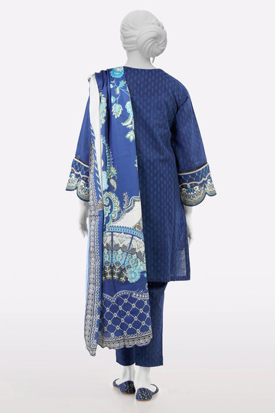 Navy Printed Embroidered 3PC From Sohaye By Diners