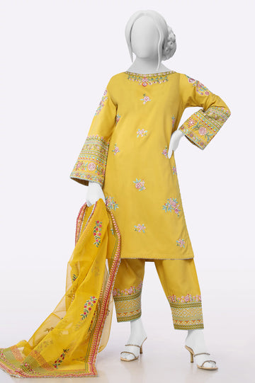 Mustard Embroidered 3PC From Sohaye By Diners
