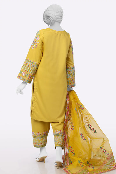 Mustard Embroidered 3PC From Sohaye By Diners
