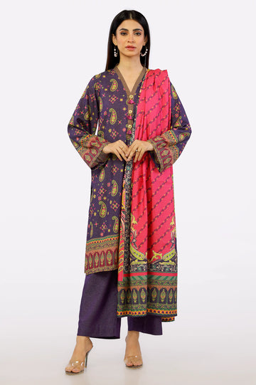 Purple Printed 3PC From Sohaye By Diners