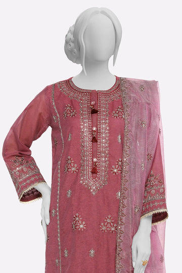 Purple Embroidered 3PC From Sohaye By Diners