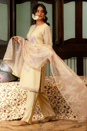 Ivory Embroidered 3PC