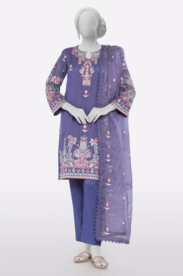 Purple Embroidered 3PC From Sohaye By Diners