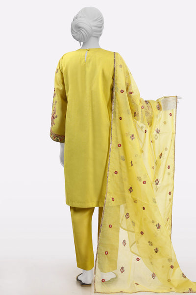 Yellow Embroidered 3PC From Sohaye By Diners