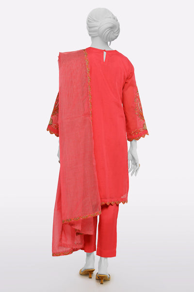 Red Embroidered 3PC From Sohaye By Diners