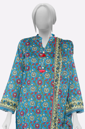 Green Printed 3PC From Sohaye By Diners