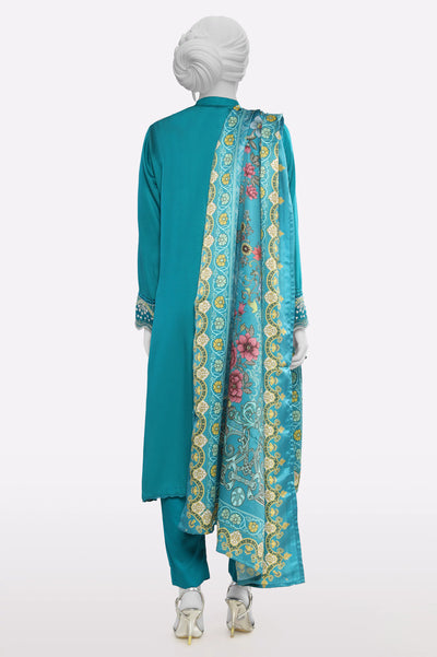 Green Embroidered 3PC From Sohaye By Diners